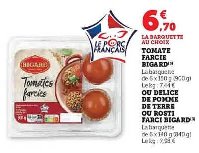 Hyper U BIGARD Tomate Farcie 900 g Offres et Promotions