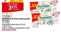 Cora Boursin Boursin ail et fines herbes portion 39 % M.G Offres et Promotions