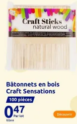 Action Craft Sensations Bâtonnets en bois Offres et Promotions