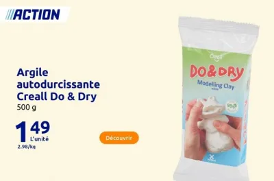 Action Creall Argile autodurcissante Offres et Promotions