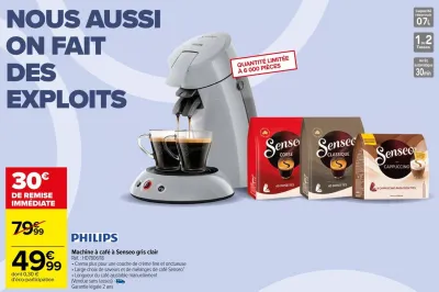 Carrefour Machine à café à Senseo gris clair Offres et Promotions