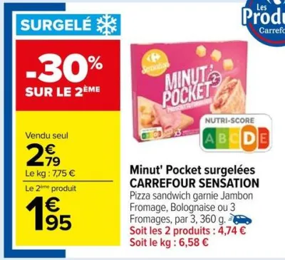Carrefour Minut' Pocket surgelées Offres et Promotions