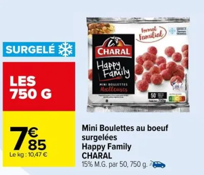 Carrefour Mini Boulettes au boeuf surgelées
Happy Family Offres et Promotions