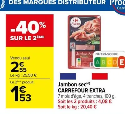 Carrefour Jambon sec Offres et Promotions