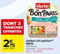 Carrefour Jambon cuit supérieur Offres et Promotions