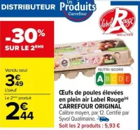 Carrefour Œufs de poules élevées en plein air Label Rouge Offres et Promotions