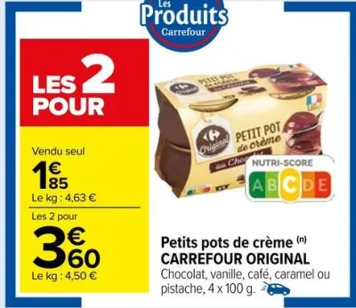 Carrefour Petits pots de crème Offres et Promotions