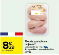 Carrefour Filet de poulet blanc ou jaune Offres et Promotions