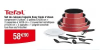 Cora TEFAL Set de cuisson Ingenio Easy Cook n'clean Offres et Promotions