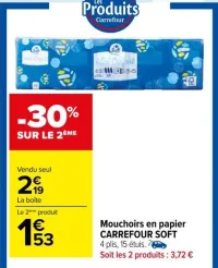 Carrefour Mouchoirs en papier Offres et Promotions