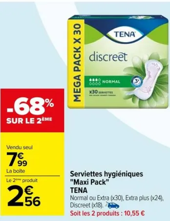 Carrefour Serviettes hygiéniques "Maxi Pack" Offres et Promotions
