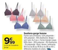 Carrefour Soutiens-gorge femme Offres et Promotions