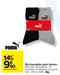 Carrefour Mi-chaussettes sport homme Offres et Promotions