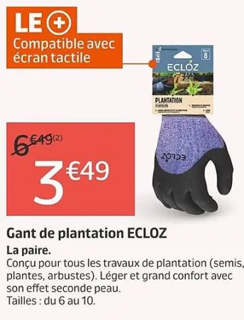 Jardiland ECLOZ Gant de plantation ECLOZ Offres et Promotions