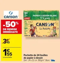 Carrefour Pochette de 24 feuilles de papier à dessin Offres et Promotions