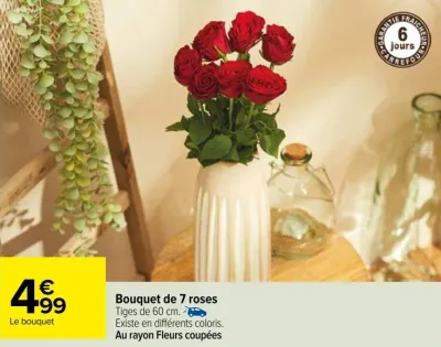 Carrefour Bouquet de 7 roses Offres et Promotions