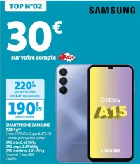 Auchan Hypermarché Smartphone Samsung A15 4G Offres et Promotions