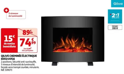 Auchan Hypermarché Qilive Cheminée Électrique 600144916 Offres et Promotions