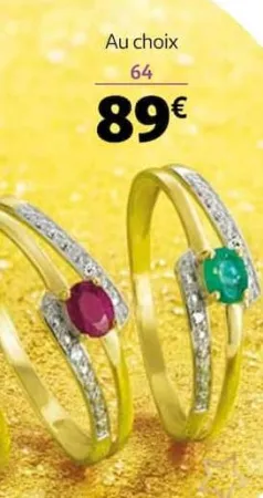 Auchan Hypermarché Bague Or 375 Millièmes Rhodié, Émeraude Ou Rubis Et Diamants Offres et Promotions