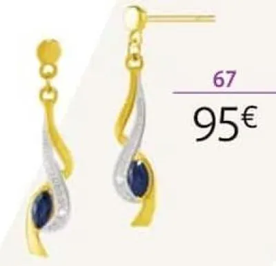 Auchan Hypermarché Boucles D'oreilles Or 375 Millièmes Rhodié, Saphirs Et Diamants Offres et Promotions