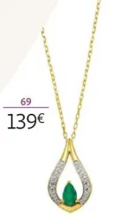 Auchan Hypermarché Collier Or 375 Millièmes Rhodié, Émeraude Et Diamants Offres et Promotions