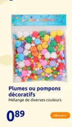 Action Plumes ou pompons décoratifs Offres et Promotions