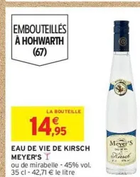 Intermarché MEYER'S Eau de vie de kirsch Offres et Promotions