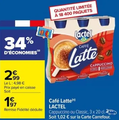 Carrefour Café Latte Offres et Promotions