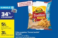 Carrefour Frites surgelées "Format familial" Offres et Promotions