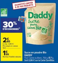 Carrefour Sucre en poudre Bio Offres et Promotions