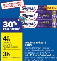 Carrefour Dentifrice intégral 8 Offres et Promotions