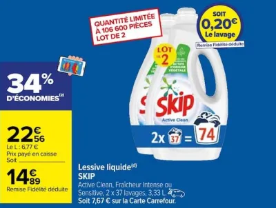 Carrefour Lessive liquide Offres et Promotions