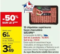 Carrefour 12 chipolatas supérieures façon charcutière SOCOPA Offres et Promotions