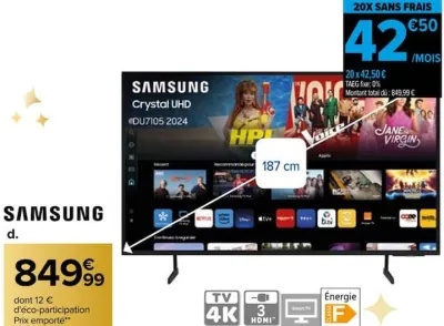 Carrefour Téléviseur LED 4K* - 187 cm Offres et Promotions