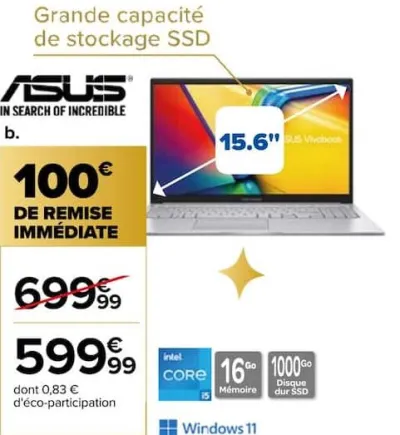 Carrefour Ordinateur portable - 15.6'' Offres et Promotions