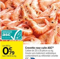 Carrefour Crevette rose cuite ASC Offres et Promotions