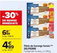 Carrefour Filets de harengs fumés Offres et Promotions