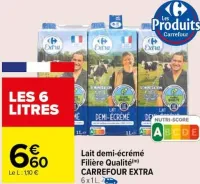 Carrefour Lait demi-écrémé Filière Qualité Offres et Promotions