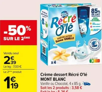 Carrefour Crème dessert Récré O'lé Offres et Promotions