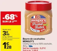 Carrefour Beurre de cacahuètes Offres et Promotions