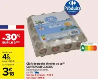 Carrefour Œufs de poules élevées au sol Offres et Promotions