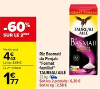 Carrefour Riz Basmati du Penjab "Format familial" Offres et Promotions