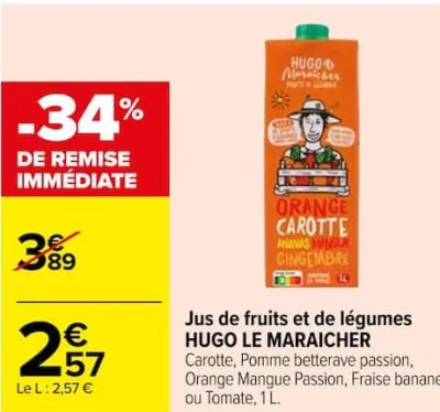 Carrefour Jus de fruits et de légumes Offres et Promotions