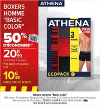 Carrefour Boxers homme "Basic color" Offres et Promotions