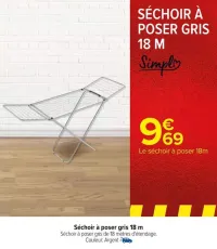 Carrefour Séchoir à poser gris 18 m Offres et Promotions