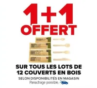 Carrefour SUR TOUS LES LOTS DE 12 COUVERTS EN BOIS Offres et Promotions