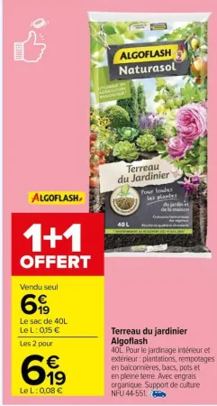 Carrefour Terreau du jardinier Algoflash Offres et Promotions