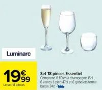 Carrefour Set 18 pièces Essentiel Offres et Promotions