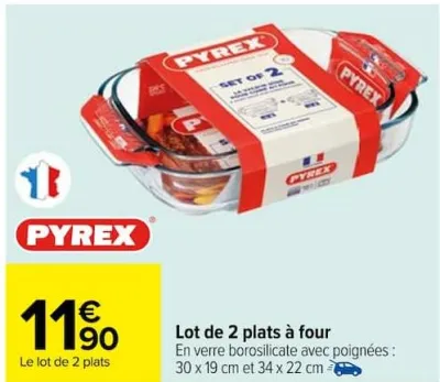 Carrefour Lot de 2 plats à four Offres et Promotions