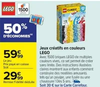 Carrefour Jeux créatifs en couleurs LEGO Offres et Promotions